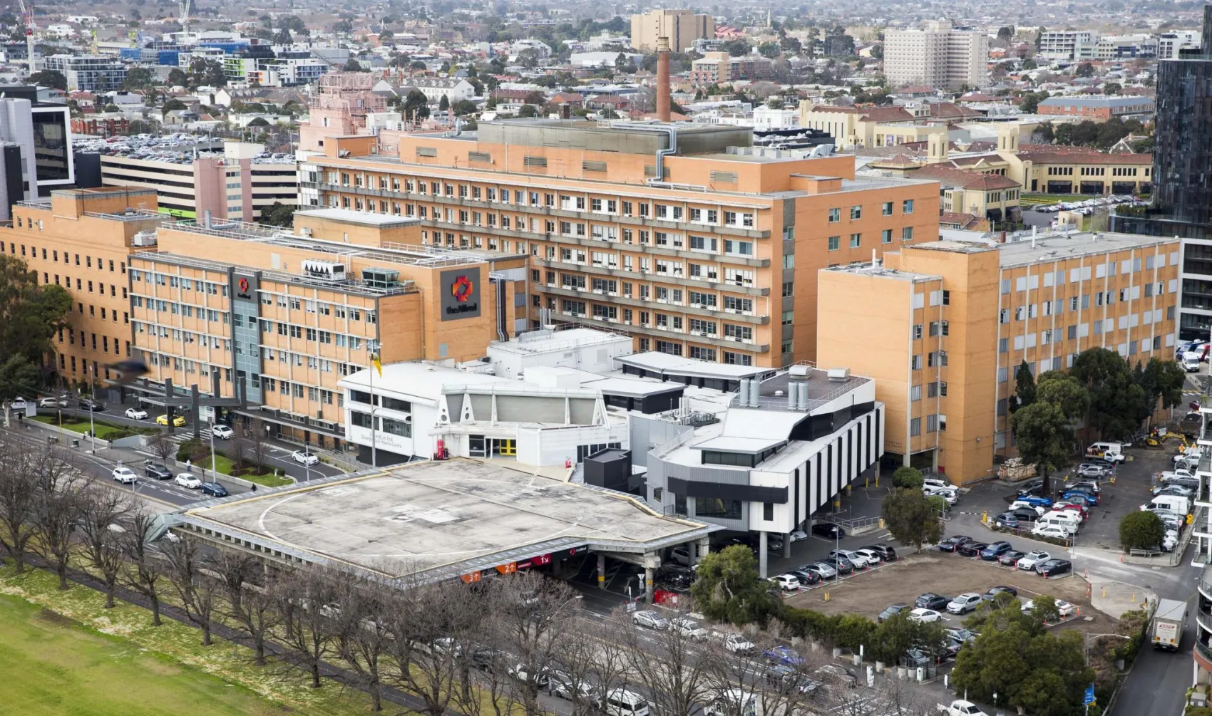 Aerial view of Alfred Precinct campus